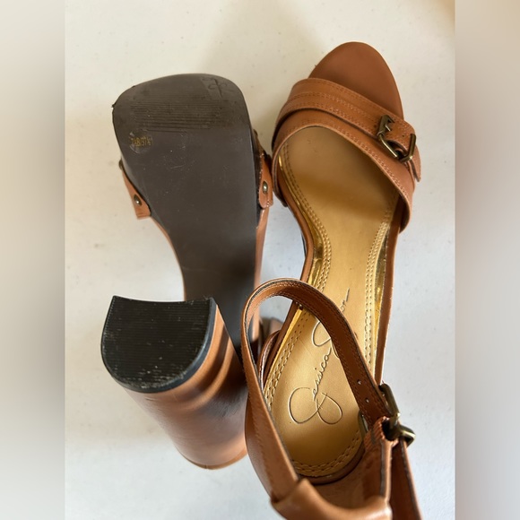 Jessica Simpson brown leather chunky boho heel. Size 7.5. - Picture 10 of 14